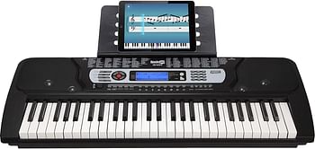 Rockjam Rj654 54 Key Keyboard Piano With Power Supply, Sheet Music Stand, Note Stickers & Simply Lessons - Black