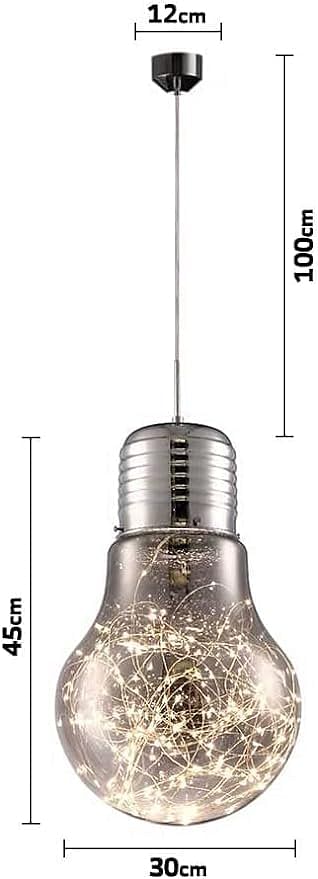 Large Size Light Pendant Chandelier - Modern Ceiling Lamp (Smoke/Silver)