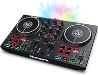 Numark Party Mix II - DJ Controller with Party Lights, DJ Set with 2 Decks, DJ Mixer, Audio Interface and USB Connectivity + Serato DJ Lite