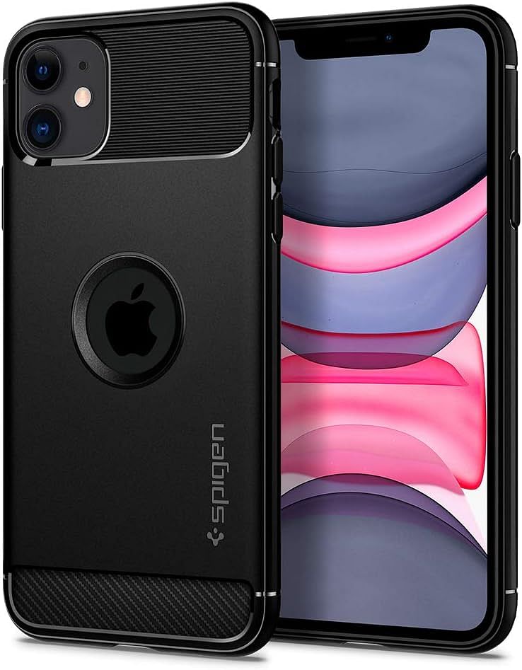 Spigen Rugged Armor designed for iPhone 11 case cover - Matte Black