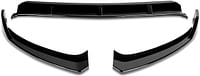 DNA MOTORING 2-PU-689-PBK Glossy Black ABS Front Bumper Lip with Vertical Stabilizer Compatible with 15-18 W205 C-Class Sport