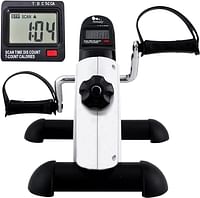 himaly Mini Exercise Bike - Under Desk Bike Pedal Exerciser Portable Foot Cycle Arm & Leg Peddler Machine with LCD Screen Displays