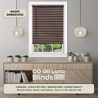 PowerSellerUSA Achim Home Furnishing Cordless GII Luna 2" Slat Mahogany Venetian Window Blinds 29" W x 64" L