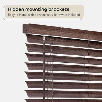 PowerSellerUSA Achim Home Furnishing Cordless GII Luna 2" Slat Mahogany Venetian Window Blinds 29" W x 64" L