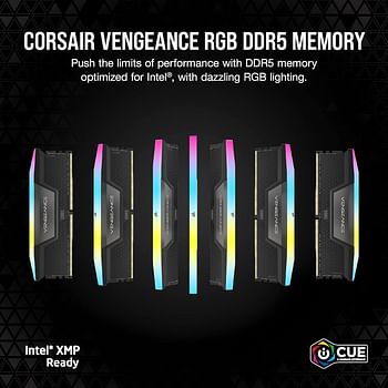 CORSAIR CMH96GX5M2B5600C40 VENGEANCE RGB DDR5 RAM 96GB 2x48GB 5600MHz CL40 Intel XMP iCUE Compatible Computer Memory - Black