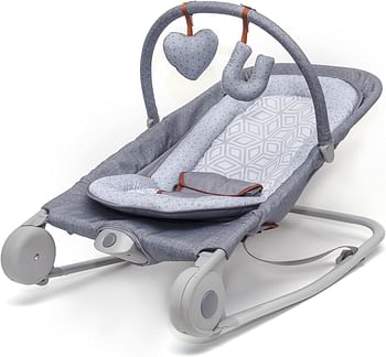 Summer Infant 2-in-1 Convenient and Portable Baby Bouncer & Rocker Duo From 0 - 6 Months - Heather Grey