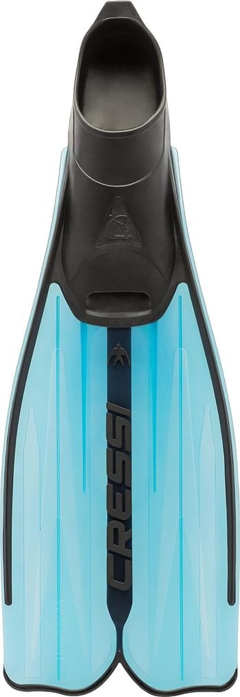 Cressi Rondinella Full Foot Snorkeling/Freediving Fins, Size 43|44/Color Aquamarine