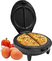 Geepas 1000W Omelette Maker | Dual Electric Non-Stick Egg Cooker | Automatic Temperature Control & Power Light Multi Cooker for Omelettes, Fried, Poached & Scrambled Eggs | Cool Touch