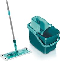 Leifheit Set Combi XL micro duo with back-friendly wiper, wiper press for effective wringing, extra-wide and powerful floor wiper, 12 L bucket, including 2-fiber mop cover