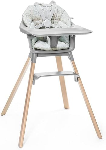 Stokke Clikk Cushion - Compatible with Stokke Clikk High Chair - Provides Support for Babies - Made with Organic Cotton - Reversible and Machine Washable - Best for Ages 6-36 Months - Grey Sprinkles