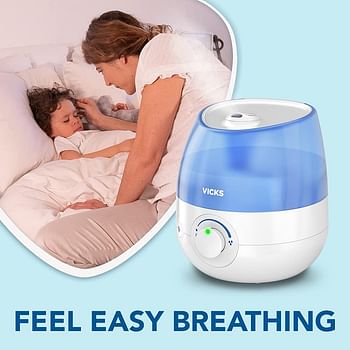 Vicks Mini Cool Mist Ultrasonic Humidifier - compact - quiet for better sleep -cough and cold - comfort -essential oils -humidity - rooms up to 15m2 - VUL525