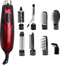 Olsenmark Multi Function Hair Styler, 8 In 1 - 3 Heat and 2 Speed Setting - 360 Degree Swivel Cord - Safety Cut Off