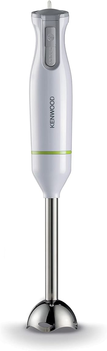 KENWOOD Hand Blender Metal Wand 600W Stick with Graduated Beaker -Turbo Function - Removable for Easy Cleaning HBM02.001WH White/Silver