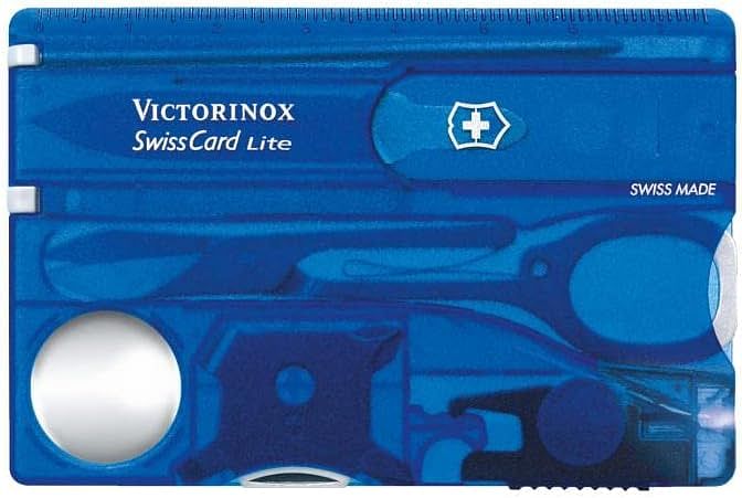 Victorinox 0.7322.T2 Swiss Card Lite 0.7300.T2 Blue Transparent Swiss Made Functional Companion With 13 Functions