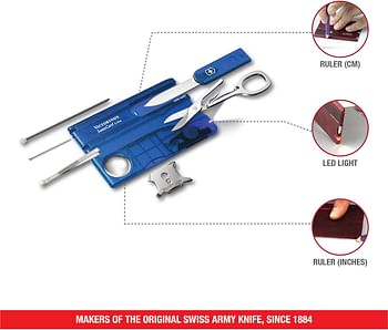 Victorinox 0.7322.T2 Swiss Card Lite 0.7300.T2 Blue Transparent Swiss Made Functional Companion With 13 Functions