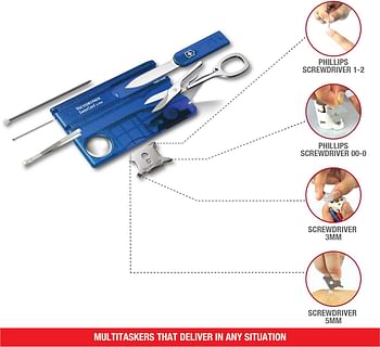 Victorinox 0.7322.T2 Swiss Card Lite 0.7300.T2 Blue Transparent Swiss Made Functional Companion With 13 Functions