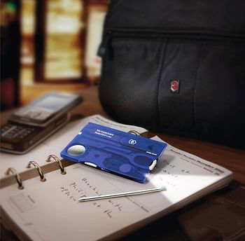 Victorinox 0.7322.T2 Swiss Card Lite 0.7300.T2 Blue Transparent Swiss Made Functional Companion With 13 Functions