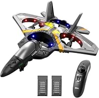 4DRC V17 Remote Control Plane 2.4Ghz Foam RC Airplanes Helicopter Quadcopter for Adults Kids - Spinning Drone - Gravity Sensing - Stunt Roll - Cool Light - 2 Battery - Gifts for Kids Boys