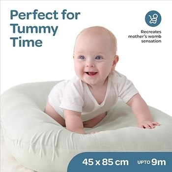 MOON Baby Lounger & Infant Floor Seat, Newborn Essentials Cotton Fabric Baby Nest Ultra Comfortable Infant Napper, Portable and Adjustable Newborn Sleeper, Suitable for 0-9 Months - Green