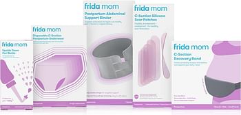 Frida Mom C-Section Silicone Scar Patches, Reusable Medical Grade Silicone Scar Treatment, Great for Keloid Scars, 6 8 Inch Long Patches with Case and Pouch Included