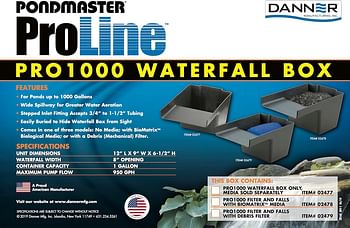 Danner Manufacturing 02477, Inc. ProLine Pro1000 Pond Waterfall Box, Black
