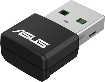 ASUS USB-AX55 Nano AX1800 Dual Band WiFi 6 USB Adapter, 1.8 Gbps Data Transfer Rate, 5GHz Frequency Band, OFDMA / MU-MIMO Ultra-high Efficiency, WPA3 Security - Black