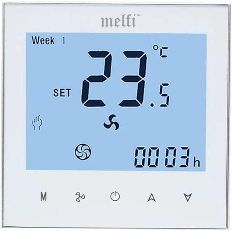 Melfi Wifi Programmable Room AC Smart Thermostat 24 VAC - Energy Saving FCU Central Air Conditioner Touch Controller with Alexa Echo Google Home IFTTT - 3 Speed Fan with Auto & Child Lock