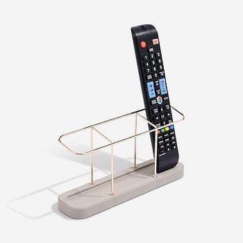 Stackers 6 Section Remote Control Holder Taupe & Gold