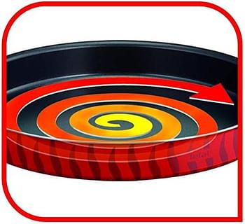 Tefal J5714882 Rectangle Oven Dish, 27x37cm, Non-Stick Coating, Aluminum, Heat Diffusion, Easy Cleaning, Red, Made in France