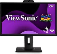 Viewsonic vg2440v 24-inch ips full hd video conferencing monitor with 1080p fhd webcam-microphone-dual integrated speakers- ergonomics-hdmi-displayport- vga