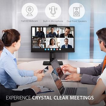 Viewsonic vg2440v 24-inch ips full hd video conferencing monitor with 1080p fhd webcam-microphone-dual integrated speakers- ergonomics-hdmi-displayport- vga