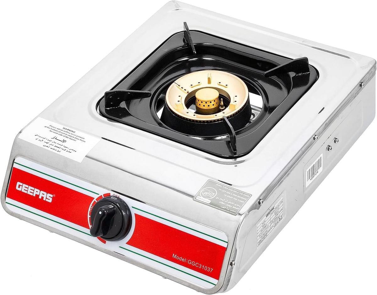 Geepas GGC31037 Stainless Steel Larger Burner Twin Tube Gas Cooker with Auto-Ignition System