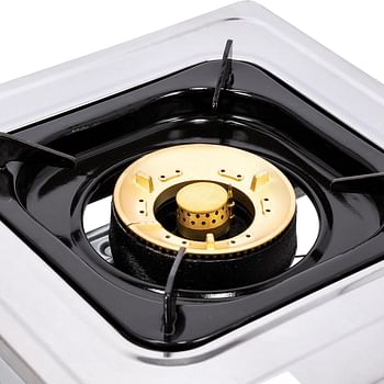 Geepas GGC31037 Stainless Steel Larger Burner Twin Tube Gas Cooker with Auto-Ignition System