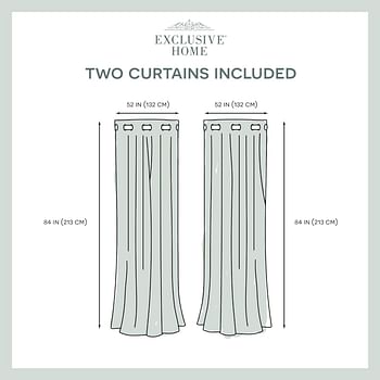 Exclusive home catarina layered solid room darkening blackout and sheer grommet top curtain panel pair, 52x84, soft grey