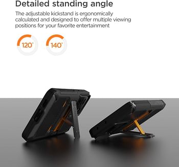 VRS Design Quick Stand Pro designed for Samsung Galaxy S21 ULTRA case cover with Kickstand - Black