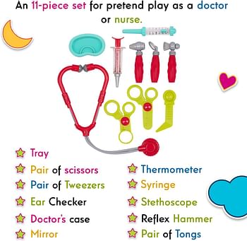 Battat – Deluxe Doctor Kit – Pretend Play Doctor Set for Kids 3 years + - 11-Pcs