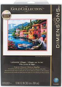 Dimensions Seaside Summer Village Counted Cross Stitch Kit - 15inch x 12inch