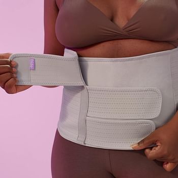 Frida Mom Postpartum Abdominal Support Binder - Natural Delivery & C-Section Recovery - 9 Inch High Adjustable Compression Wrap - One Size