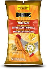 Hothands Insole Foot Warmers - Long Lasting Safe Natural Odorless Air Activated Warmers - Up To 9 Hours Of Heat - 5 Pair