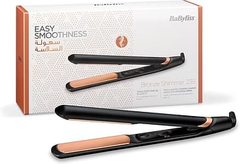BaByliss Hair Straightener | 28mm Wide Plates For Efficient Styling | Advanced Ceramic And Nano Quartz Technology Wih Fast Heat-up Time | Lightweight And Ergonomic Design | ST598SDE(Black )