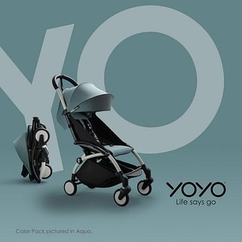 BABYZEN YOYO Color Pack- Seat Cushion, Matching Canopy & Zippered Back Pocket  - +6 Months - Black