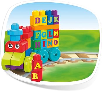 Mega Bloks First Builders Abc Learning Train With Big Building Blocks - Building Toys For Toddlers 60 Pieces Dxh35 - MultiColour