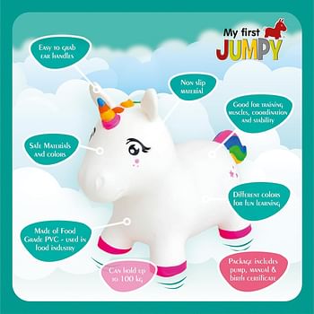 Gerardos Toys Gt69345 My First Jumpy Unicorn, White