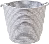 Homesmiths Cotton Rope Basket Light Grey D30 X H30 Cm