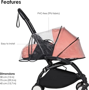 BABYZEN YOYO Rain Cover for 0+ Newborn Pack - Protect Baby from Bad Weather - Easy to Install & Store