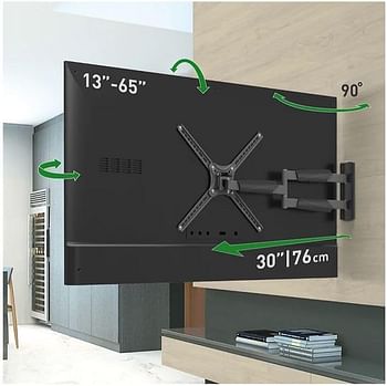 Barkan Long TV Wall Mount 13-65 Inch Full Motion Articulating - 4 MovementBarkan Long TV Wall Mount 13-65 Inch Full Motion Articulating - 4 Movement Flat/Curved Screen Bracket Holds Up To 79Lbs Extremely Extendable Fits LED OLED LCD
