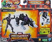 Marvel Mech Strike Mechasaurs, 4-Inch Black Panther with Sabre Claw Mechasaur Action Figures, Super Hero Toys for Kids Ages 4 and Up