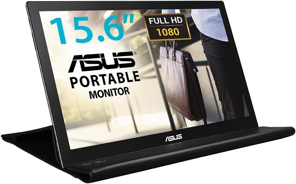 ASUS MB169B+ Portable USB Monitor - 16 inch - 15.6 inch viewable Full HD, USB-powered, IPS, Ultra-slim, Smart Case