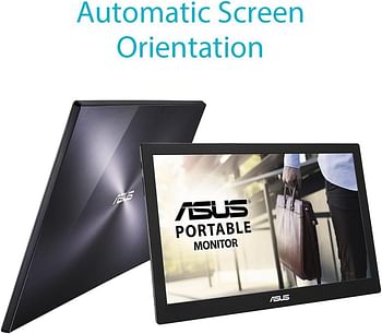 ASUS MB169B+ Portable USB Monitor - 16 inch - 15.6 inch viewable Full HD, USB-powered, IPS, Ultra-slim, Smart Case