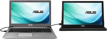 ASUS MB169B+ Portable USB Monitor - 16 inch - 15.6 inch viewable Full HD, USB-powered, IPS, Ultra-slim, Smart Case